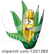 Clipart Of An Excited Corn Character Royalty Free Vector Illustration