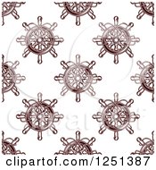 Clipart Of A Seamless Ship Helm Background Pattern Royalty Free Vector Illustration