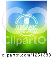 Clipart Of Organic Label Over Green And Blue Royalty Free Vector Illustration