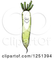 Clipart Of A Parsnip Character Royalty Free Vector Illustration
