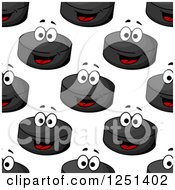 Clipart Of A Seamless Hockey Puck Background Pattern Royalty Free Vector Illustration
