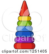 Clipart Of A Ring Tower Baby Toy Royalty Free Vector Illustration