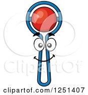 Clipart Of A Happy Rattle Baby Toy Royalty Free Vector Illustration