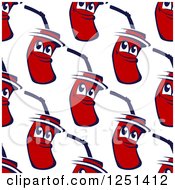 Clipart Of A Seamless Background Pattern Of Soda Characters Royalty Free Vector Illustration