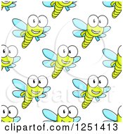 Poster, Art Print Of Seamless Happy Dragonfly Background Pattern