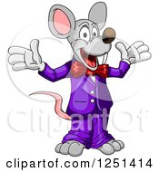 Poster, Art Print Of Happy Mouse In A Purple Suit