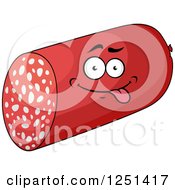Clipart Of A Sausage Character Royalty Free Vector Illustration