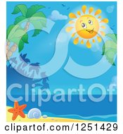 Poster, Art Print Of Happy Sun Over A Tropical Beach