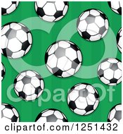 Poster, Art Print Of Seamless Soccer Ball And Green Pattern Background