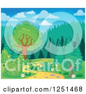 Poster, Art Print Of Curvy Path Leading To A Forest
