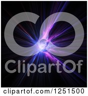 Clipart Of A Purple And Blue Fractal Burst Background Royalty Free Illustration