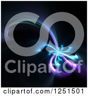 Clipart Of A Glowing Purple And Blue Fractal Background Royalty Free Illustration