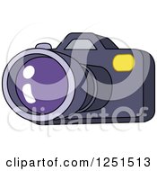 Clipart Of A Camera With A Large Lens Royalty Free Vector Illustration