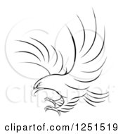 Poster, Art Print Of Black And White Eagle Ready To Grab Prey