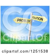 Poster, Art Print Of Problem And Solution Directional Signs Over Sunrise