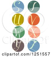 Poster, Art Print Of Round Cursive Letters S Through Z