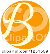 Poster, Art Print Of Round Orange Circle With Capital Letter B