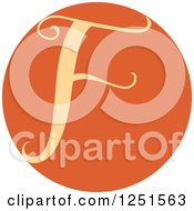 Poster, Art Print Of Round Orange Circle With Capital Letter F