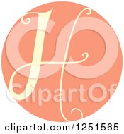 Poster, Art Print Of Round Pink Circle With Capital Letter H