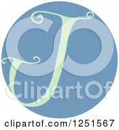 Poster, Art Print Of Round Blue Circle With Capital Letter J