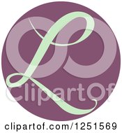 Clipart Of A Round Purple Circle With Capital Letter L Royalty Free Vector Illustration