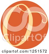 Clipart Of A Round Orange Circle With Capital Letter O Royalty Free Vector Illustration