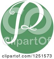 Poster, Art Print Of Round Green Circle With Capital Letter P