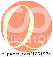 Clipart Of A Round Pink Circle With Capital Letter Q Royalty Free Vector Illustration
