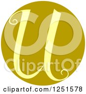 Poster, Art Print Of Round Green Circle With Capital Letter U