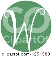 Poster, Art Print Of Round Green Circle With Capital Letter W