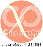 Poster, Art Print Of Round Pink Circle With Capital Letter X