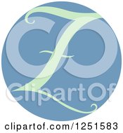 Poster, Art Print Of Round Blue Circle With Capital Letter Z