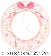 Clipart Of A Shappy Chick Round Floral Frame Royalty Free Vector Illustration