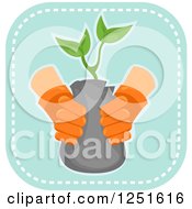 Poster, Art Print Of Blue Square Planting Icon