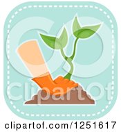 Poster, Art Print Of Blue Square Planting And Gardening Icon