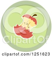 Poster, Art Print Of Round Green Apple Core Composing Icon