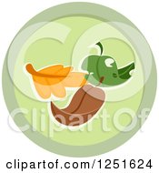 Poster, Art Print Of Round Green Leaf Composing Icon