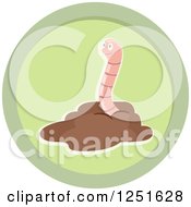 Poster, Art Print Of Round Green Worm Composing Icon