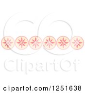 Clipart Of A Shappy Chic Pink And Yellow Flower Rule Border Royalty Free Vector Illustration
