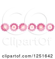 Clipart Of A Shappy Chic Pink Flower Rule Border Royalty Free Vector Illustration