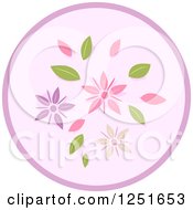 Poster, Art Print Of Round Shappy Chic Purple Flower Icon