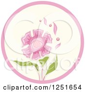 Round Shappy Chic Pink Flower Icon