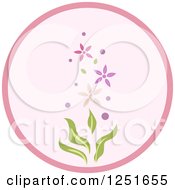 Poster, Art Print Of Round Shappy Chic Pink Flowery Icon