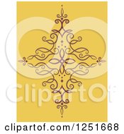 Poster, Art Print Of Decorative Swirl On Yellow