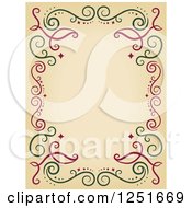 Decorative Red And Green Swirl Border