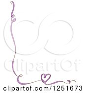 Clipart Of A Purple Ribbon Border With A Heart Royalty Free Vector Illustration by BNP Design Studio