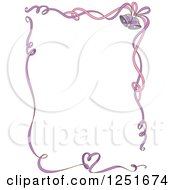 Poster, Art Print Of Pink And Purple Ribbon Border With Wedding Bells And Hearts