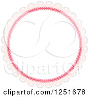 Clipart Of A Shappy Chick Round Pink Doily Frame Royalty Free Vector Illustration