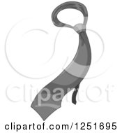 Clipart Of A Grayscale Mans Neck Tie Royalty Free Vector Illustration