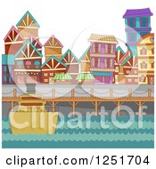Poster, Art Print Of Boat At A Port With Buildings